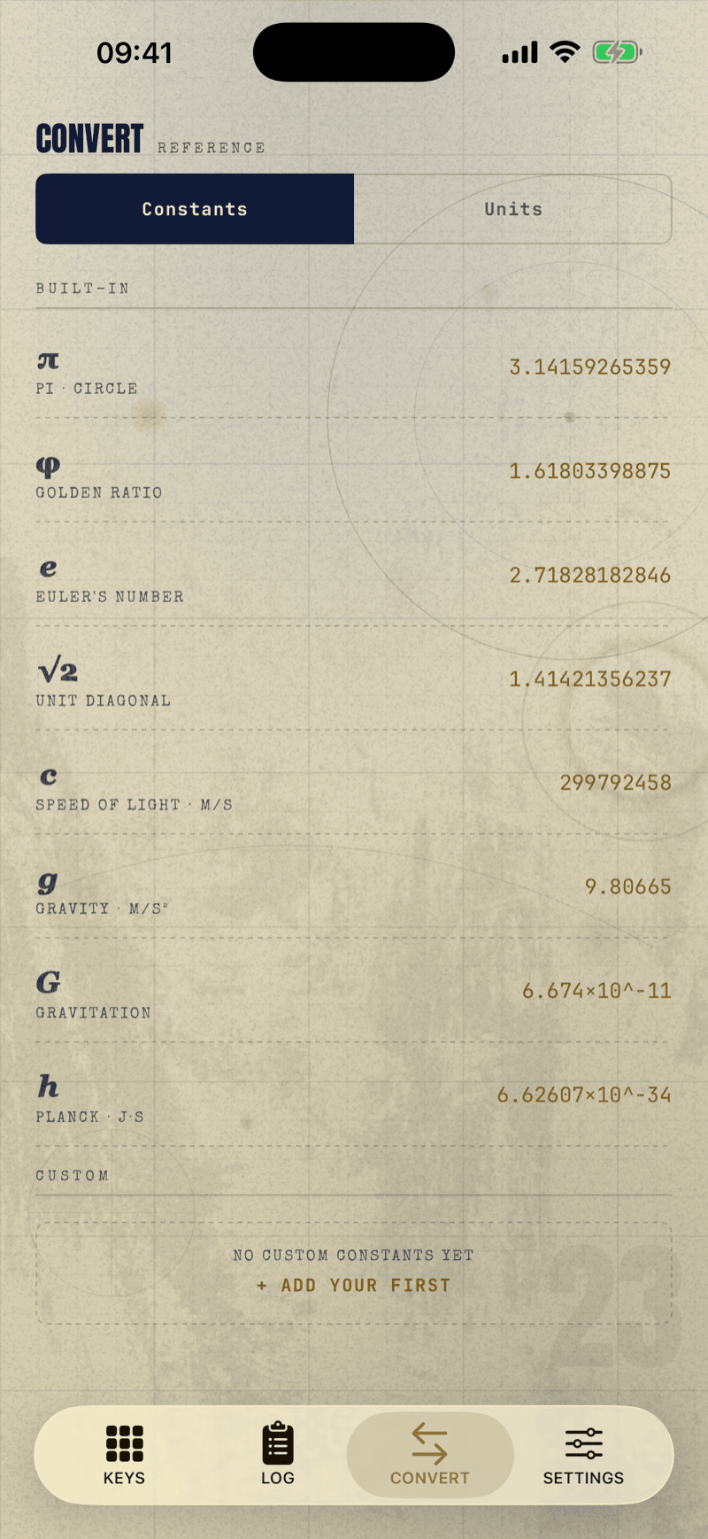 El Arquitecto constants screen